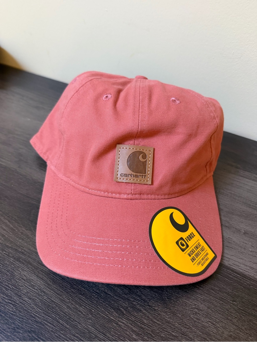 Carhartt Odessa Canvas Cap Terracotta Leather Logo OS NWT